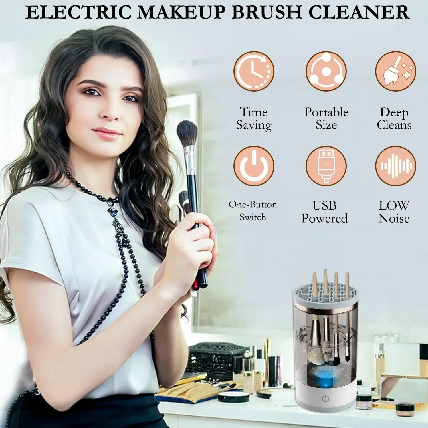 💖 60% OFF! AUTOMATIC MAKEUP BRUSH CLEANER - Deep Cleaning in 3 Minut ...