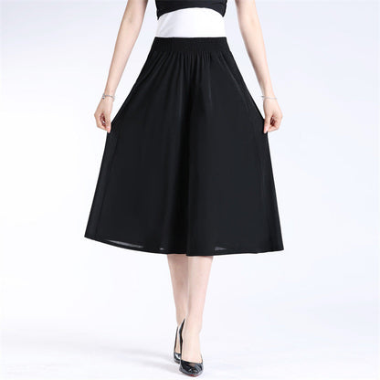 🔥BUY 2 GET 10% OFF🔥Women's High Elastic Waist Pleated Chiffon Wide Leg Culottes