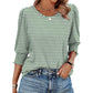 ☀️Summer Hot Sale 50% OFF🌼Blouses for Women Dressy Casual 3/4 Length Sleeve Tops with Smocked Cuffs
