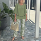 🌞Summer Sale 50% OFF🥰Women’s Casual Round Neck Half Sleeve Top Printed Pants Two Piece Set