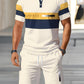 🔥Men's Short Sleeve Casual Set, Summer Beach Fashion Sport Wear, Plaid Pattern, Slim-Fitting, Above the Knee
