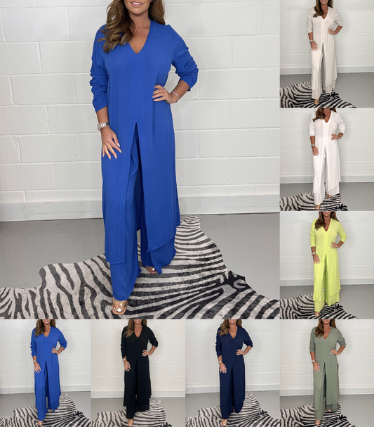 💃2026 Hot Sale 75% OFF⏳Two Piece Casual Long Top and Casual Trousers😍