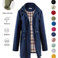 💖2026 HOT SALE 50% OFF🧥Women's Solid Color Drawstring Zip Up Hooded Trench Coat🍃