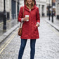 💖2026 HOT SALE 50% OFF🧥Women's Solid Color Drawstring Zip Up Hooded Trench Coat🍃