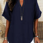 🔥LAST DAY SALE: ONLY ￡11.99!!✨👚Women's Plain Short Sleeve Blouse, Casual Solid Color Top for Daily Wear