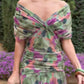 🌸New Arrival 70%OFF💖 Women's Off-the-Shoulder V-Neck Printed Dress