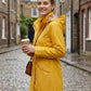 💖2026 HOT SALE 50% OFF🧥Women's Solid Color Drawstring Zip Up Hooded Trench Coat🍃