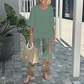 🌞Summer Sale 50% OFF🥰Women’s Casual Round Neck Half Sleeve Top Printed Pants Two Piece Set