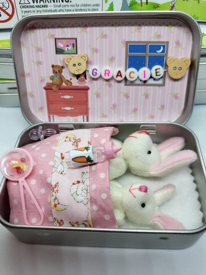 🔥Easter Best Gift - BUY 1 GET 1 FREE!!🎁🐇Bunny Mummy Tiny Plush Pocket Tin