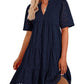 ⏰2025 Hot Sale -Women's Elegant Hollow Out Lace Ruffle Casual Mini Dress