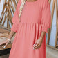 🌷Summer Hot Sale 50% Off💕Round Neck Dress with 3/4 Sleeves