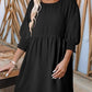 🌷Summer Hot Sale 50% Off💕Round Neck Dress with 3/4 Sleeves