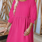 🌷Summer Hot Sale 50% Off💕Round Neck Dress with 3/4 Sleeves
