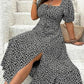 💗Summer Specials-49% OFF💗Plus-size Short Sleeve Split Floral Print Dress