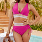 🔥Last Day Special Price £12.99!!💥-👙High Waisted Tummy Control Color Block Bikini Sets