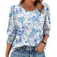 ☀️Summer Hot Sale 50% OFF🌼Blouses for Women Dressy Casual 3/4 Length Sleeve Tops with Smocked Cuffs