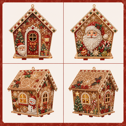 🎅Christmas Pre Sale 60% OFF!!🎄DIY Pearl Art Christmas House Kit – Create a Sparkling Handmade Holiday Decoration