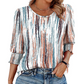 ☀️Summer Hot Sale 50% OFF🌼Blouses for Women Dressy Casual 3/4 Length Sleeve Tops with Smocked Cuffs
