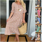 🎁 Hot Sale🎁65%OFF💥Round Neck Polka Dot Print Midi Dress