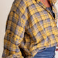 🔥50% OFF & Free Shipping🔥🏆Women's Mineral Washed Button Down Plaid Shirt