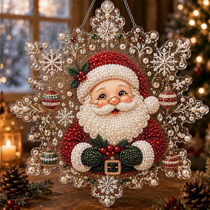 🎅Christmas HOT SALE💞50K+ SOLD!🎄Christmas Pearl Diamond Art Hanging Ornament Kit | Resistant Non-Fading Pearl Beads DIY Handmade Holiday Hanging Decor 🎅💎