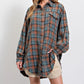 🔥50% OFF & Free Shipping🔥🏆Women's Mineral Washed Button Down Plaid Shirt