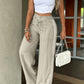 ⏳Last Day Sale Only ￡15.99!!👖💥Women's High-Waisted Straight Leg Trousers – Front seam & elastic back – Versatile, comfortable & perfect for office or casual wear ✨🌸