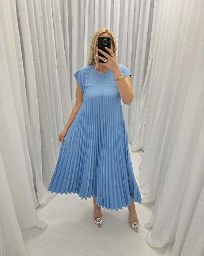 🔥HOT SALE🔥Sleeveless pleated simple solid color dress