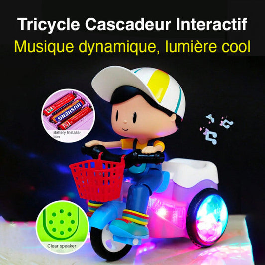 Stunt Tricycle for Kids: Music, Lights, 360° Rotation