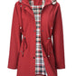 💖2026 HOT SALE 50% OFF🧥Women's Solid Color Drawstring Zip Up Hooded Trench Coat🍃