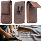⏳🏆LAST DAY SALE: ￡6.99!! ⚡Big Discount | Waist Belt Cell Phone Pouch 📱 Multi-Pocket Leather Holster with Card Holder
