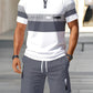🔥Men's Short Sleeve Casual Set, Summer Beach Fashion Sport Wear, Plaid Pattern, Slim-Fitting, Above the Knee