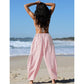 ⏰2026 Summer Hot Sale 50% OFF 🌊✨Women's Wide Leg Gingham Striped Plaid Pants🏖️Casual Barrel Loose Drawstring Pants with Pockets☀️