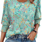 ☀️Summer Hot Sale 50% OFF🌼Blouses for Women Dressy Casual 3/4 Length Sleeve Tops with Smocked Cuffs