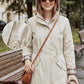 💖2026 HOT SALE 50% OFF🧥Women's Solid Color Drawstring Zip Up Hooded Trench Coat🍃