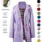 💖2026 HOT SALE 50% OFF🧥Women's Solid Color Drawstring Zip Up Hooded Trench Coat🍃