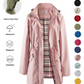 💖2026 HOT SALE 50% OFF🧥Women's Solid Color Drawstring Zip Up Hooded Trench Coat🍃