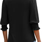 ☀️Summer Hot Sale 50% OFF🌼Blouses for Women Dressy Casual 3/4 Length Sleeve Tops with Smocked Cuffs