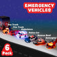 💖Hot Sale 48% OFF🌹🚒 Emergency Cars Light-Up Bath Toys – 6 Pack