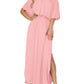 ⏰2026 Summer Hot Sale 50% OFF💃Women's Off The Shoulder Dress Wedding Guest Dress Summer Casual Long Ruffle Party Side Split Beach Maxi Dresses with Pockets
