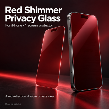 📱LAST DAY SALE ONLY￡6.99! ✨❤️Red Shimmer Privacy Tempered Glass Screen Protector for iPhone –Stylish Protection & Extra Privacy! ✨