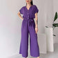 (48% OFF🔥 Free Shipping) 💖Women's V-Neck Short-Sleeve Casual Jumpsuit