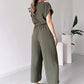 (48% OFF🔥 Free Shipping) 💖Women's V-Neck Short-Sleeve Casual Jumpsuit