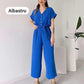 (48% OFF🔥 Free Shipping) 💖Women's V-Neck Short-Sleeve Casual Jumpsuit