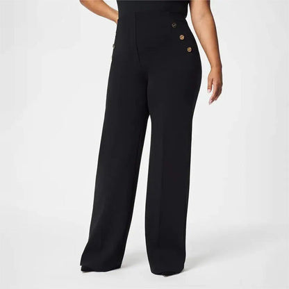 Women's Plus Size High Stretch High-Waist Wide-Leg Pants