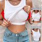 💖Last Day Special Price ￡13.99!!💖Ribbed Stretchy Tank Top with Shelf Bra