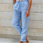 🌟LAST DAY SPECIAL PRICE: ￡11.99!!🌟Women's Elastic Waist Cotton Linen Casual Pants