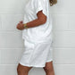 Casual Printed Cotton-Linen Short Sleeve Shorts Set