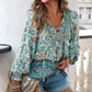 💖Limited time 49% OFF💖Women's Fashion Printed v-Neck Long Sleeve Shirt