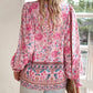 💖Limited time 49% OFF💖Women's Fashion Printed v-Neck Long Sleeve Shirt